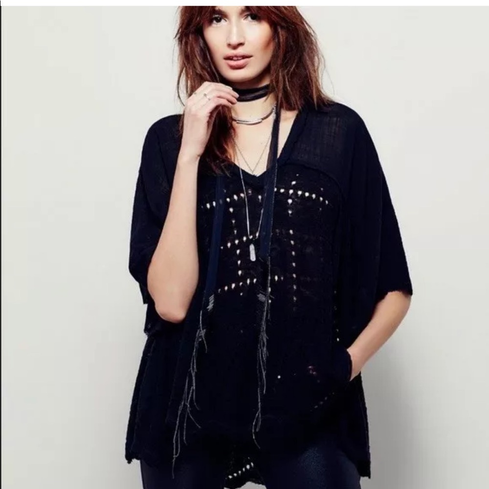 Free People Black Tunic Top
